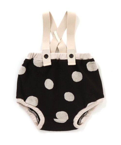 BREEZE（ブリーズ）の「【WEB限定】ドットジャガードサロペット（その他ベビーウェア・キッズ・ベージュ/カーキ/チャコール・80/70）」の2枚目の写真