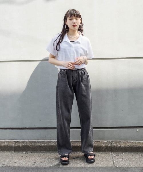 RASVOA（ラスボア）の「ワッフルショートポロシャツ（ポロシャツ・レディース・グリーン/ブルー/オフホワイト/ブラック・FREE）」の10枚目の写真