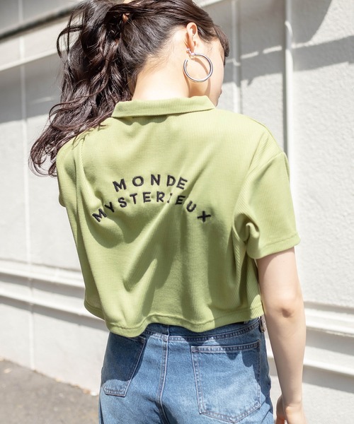 RASVOA（ラスボア）の「ワッフルショートポロシャツ（ポロシャツ・レディース・グリーン/ブルー/オフホワイト/ブラック・FREE）」の20枚目の写真