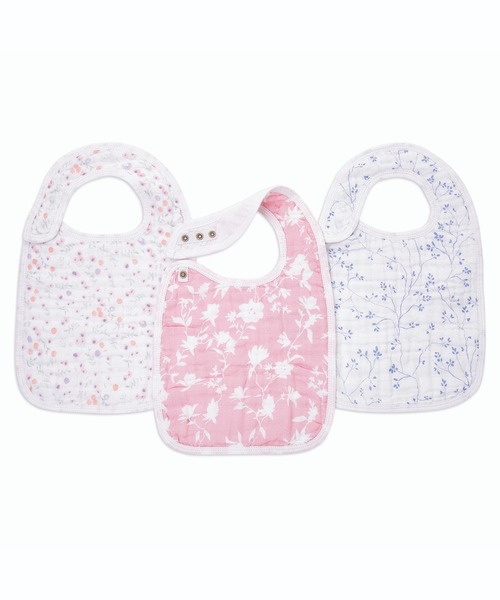 aden + anais （エイデンアンドアネイ）の「スナップビブ 3枚入り（スタイ/よだれかけ・キッズ・ホワイト×パープル/ライトグリーン/サックスブルー/ライトピンク/ホワイト×グレー/セージグリーン/ブルー・FREE）」の7枚目の写真