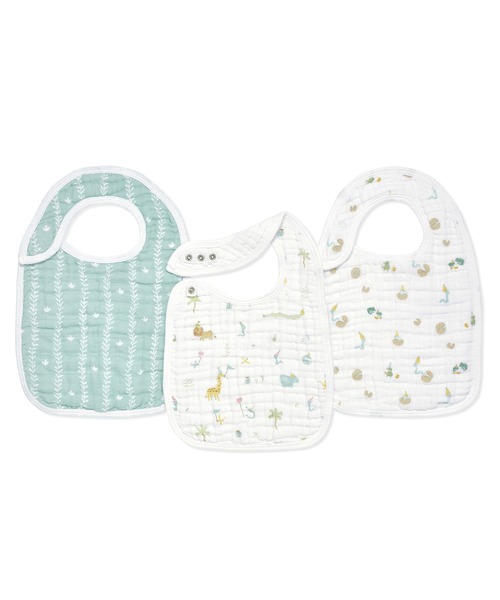 aden + anais （エイデンアンドアネイ）の「スナップビブ 3枚入り（スタイ/よだれかけ・キッズ・ホワイト×パープル/ライトグリーン/サックスブルー/ライトピンク/ホワイト×グレー/セージグリーン/ブルー・FREE）」の6枚目の写真