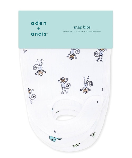 aden + anais （エイデンアンドアネイ）の「スナップビブ 3枚入り（スタイ/よだれかけ・キッズ・ホワイト×パープル/ライトグリーン/サックスブルー/ライトピンク/ホワイト×グレー/セージグリーン/ブルー・FREE）」の21枚目の写真