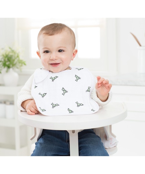 aden + anais （エイデンアンドアネイ）の「スナップビブ 3枚入り（スタイ/よだれかけ・キッズ・ホワイト×パープル/ライトグリーン/サックスブルー/ライトピンク/ホワイト×グレー/セージグリーン/ブルー・FREE）」の9枚目の写真