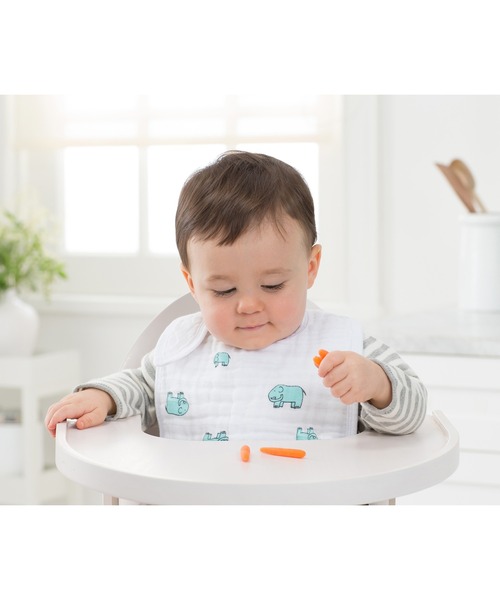 aden + anais （エイデンアンドアネイ）の「スナップビブ 3枚入り（スタイ/よだれかけ・キッズ・ホワイト×パープル/ライトグリーン/サックスブルー/ライトピンク/ホワイト×グレー/セージグリーン/ブルー・FREE）」の10枚目の写真