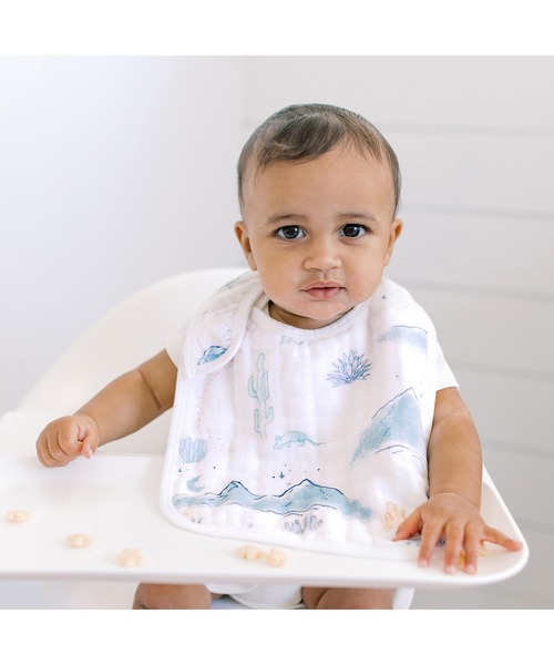 aden + anais （エイデンアンドアネイ）の「スナップビブ 3枚入り（スタイ/よだれかけ・キッズ・ホワイト×パープル/ライトグリーン/サックスブルー/ライトピンク/ホワイト×グレー/セージグリーン/ブルー・FREE）」の11枚目の写真