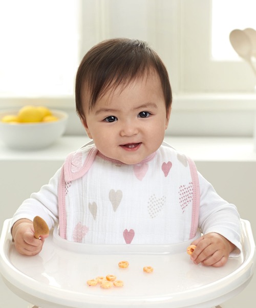 aden + anais （エイデンアンドアネイ）の「スナップビブ 3枚入り（スタイ/よだれかけ・キッズ・ホワイト×パープル/ライトグリーン/サックスブルー/ライトピンク/ホワイト×グレー/セージグリーン/ブルー・FREE）」の16枚目の写真