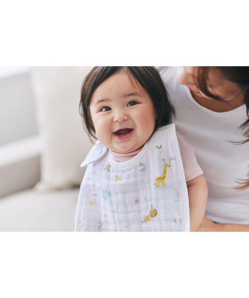 aden + anais （エイデンアンドアネイ）の「スナップビブ 3枚入り（スタイ/よだれかけ・キッズ・ホワイト×パープル/ライトグリーン/サックスブルー/ライトピンク/ホワイト×グレー/セージグリーン/ブルー・FREE）」の19枚目の写真