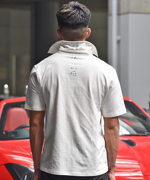 SOMEDIFF（サムディフ）の「【SOMEDIFF】バックオーロラロゴ半袖ポロシャツ（ポロシャツ・メンズ・ブラック/ホワイト・XXL/XL/L/M）」の7枚目の写真