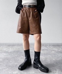 PAGEBOY | エコレザーステッチショートパンツ(その他パンツ)