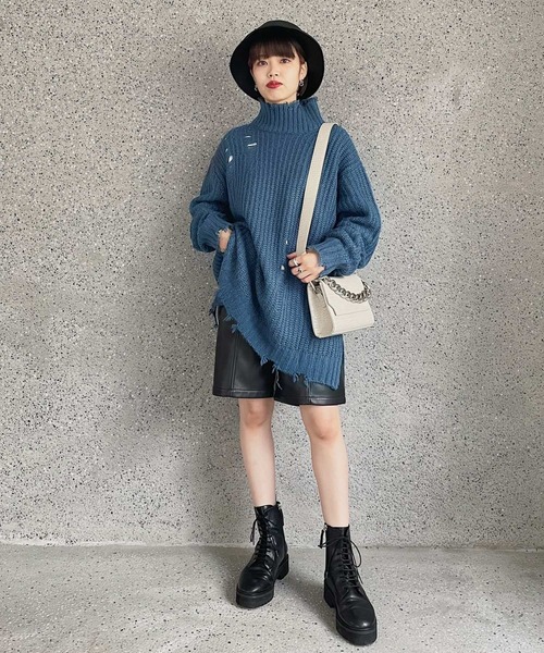 PAGEBOY(ページボーイ)の「フェイクレザーステッチショートパンツ(その他パンツ・レディース・ブラック/アイボリー/ブラウン系その他・FREE)」の9枚目の写真