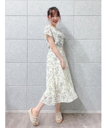 DRESKIP | 花柄配色パイピングワンピース(ワンピース)