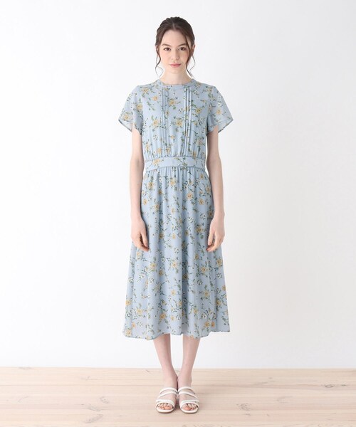 DRESKIP(ドレスキップ)の「◆花柄配色パイピングワンピース(ワンピース・レディース・ベージュ系その他3/ブルー系5/ネイビー系・02/03/04)」の9枚目の写真