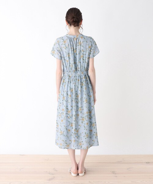 DRESKIP(ドレスキップ)の「◆花柄配色パイピングワンピース(ワンピース・レディース・ベージュ系その他3/ブルー系5/ネイビー系・02/03/04)」の7枚目の写真