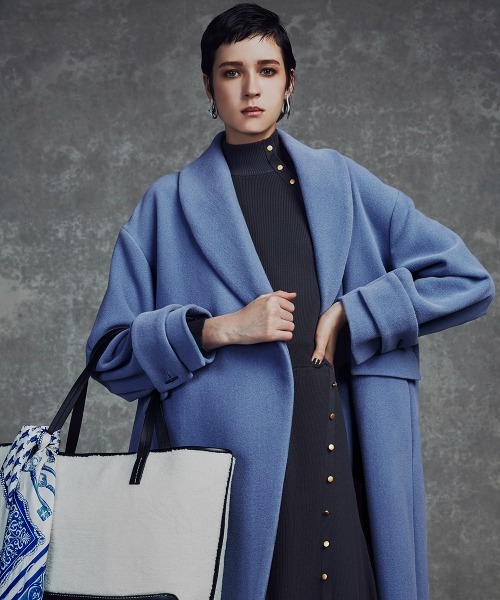 Sov.（ソブ）の「アンゴラボリュームコート（その他アウター・レディース・オフホワイト/サックスブルー/チャコール・38/36）」の10枚目の写真