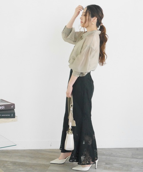 LIPSERVICE(リップサービス)の「シアーレースマーメイドスカート(スカート・レディース・アイボリー/ブルー/ブラック・S/M)」の12枚目の写真