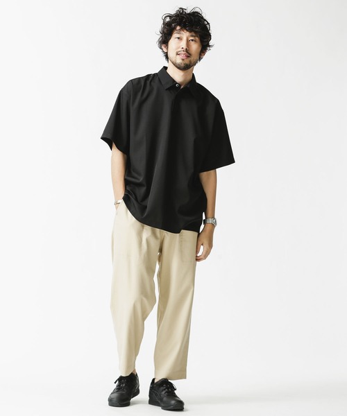 NANO universe（ナノユニバース）の「エントリープルオーバーシャツ/半袖（シャツ/ブラウス・メンズ・ホワイト/ブラック/ネイビー・S/M/L）」の5枚目の写真