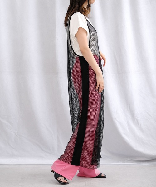 ＡＮＤＪ（アンドジェイ）の「異素材切替メッシュタンクワンピース（ワンピース・レディース・ベージュ系その他/グリーン/ブラック・M）」の19枚目の写真