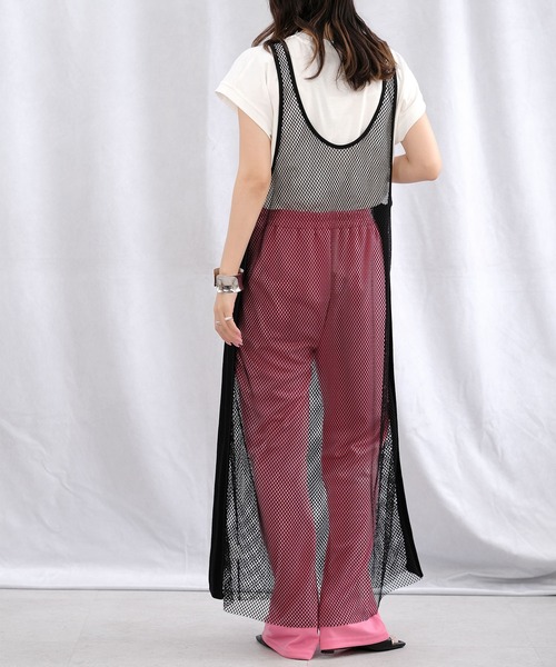 ＡＮＤＪ（アンドジェイ）の「異素材切替メッシュタンクワンピース（ワンピース・レディース・ベージュ系その他/グリーン/ブラック・M）」の21枚目の写真