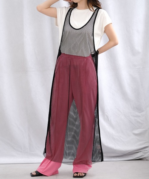 ＡＮＤＪ（アンドジェイ）の「異素材切替メッシュタンクワンピース（ワンピース・レディース・ベージュ系その他/グリーン/ブラック・M）」の22枚目の写真