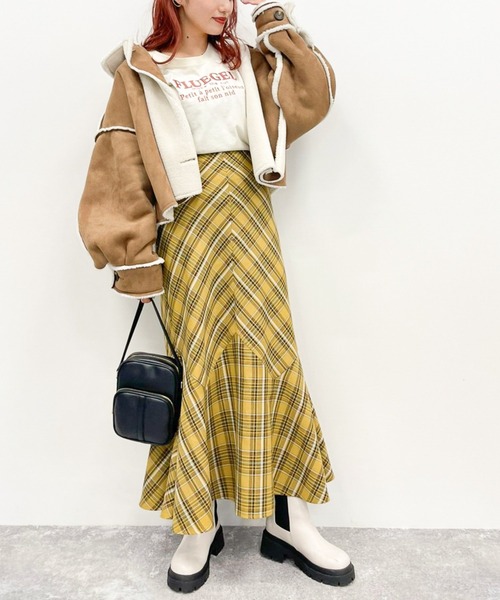 Heather(ヘザー)の「チェックガラマーメイドスカート 215240(スカート・レディース・グレー系その他/ブラウン系その他/イエロー系その他・S/M)」の17枚目の写真