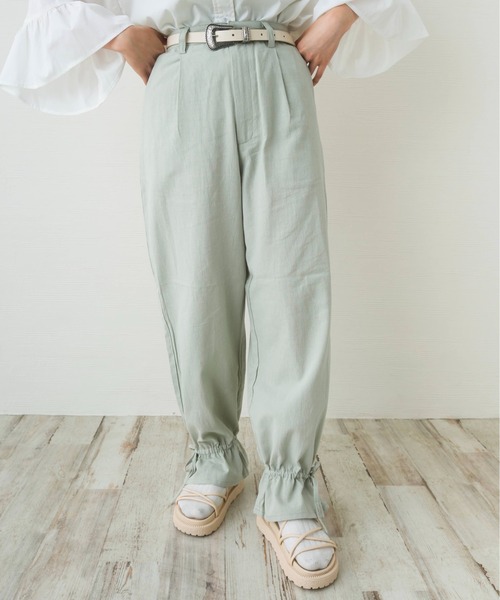 nemne store(ネンネストア)の「リボンを結ぶ裾絞りサーカスパンツ(その他パンツ・レディース・ベージュ/アイボリー/ミント・S/M)」の3枚目の写真