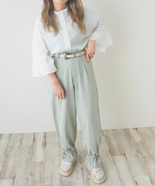 nemne store(ネンネストア)の「リボンを結ぶ裾絞りサーカスパンツ(その他パンツ・レディース・ベージュ/アイボリー/ミント・S/M)」の7枚目の写真