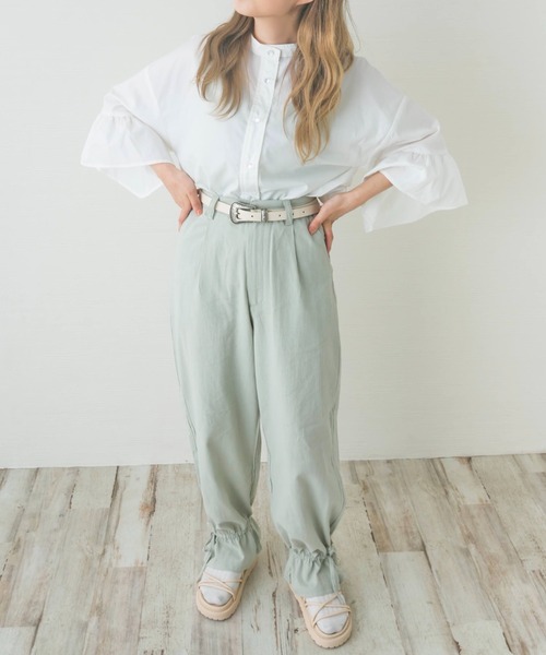 nemne store(ネンネストア)の「リボンを結ぶ裾絞りサーカスパンツ(その他パンツ・レディース・ベージュ/アイボリー/ミント・S/M)」の9枚目の写真