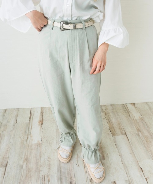 nemne store(ネンネストア)の「リボンを結ぶ裾絞りサーカスパンツ(その他パンツ・レディース・ベージュ/アイボリー/ミント・S/M)」の6枚目の写真