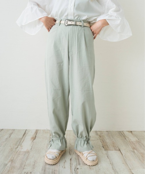 nemne store(ネンネストア)の「リボンを結ぶ裾絞りサーカスパンツ(その他パンツ・レディース・ベージュ/アイボリー/ミント・S/M)」の4枚目の写真