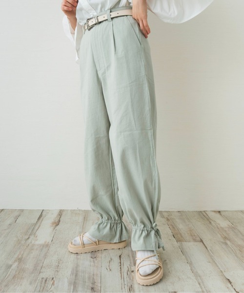 nemne store(ネンネストア)の「リボンを結ぶ裾絞りサーカスパンツ(その他パンツ・レディース・ベージュ/アイボリー/ミント・S/M)」の5枚目の写真