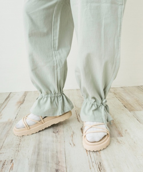 nemne store(ネンネストア)の「リボンを結ぶ裾絞りサーカスパンツ(その他パンツ・レディース・ベージュ/アイボリー/ミント・S/M)」の18枚目の写真