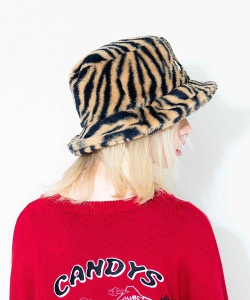 Candy Stripper（キャンディストリッパー）の「ZEBRA FUR バケットハット（ハット・レディース・オフホワイト/ベージュ・FREE）」の8枚目の写真