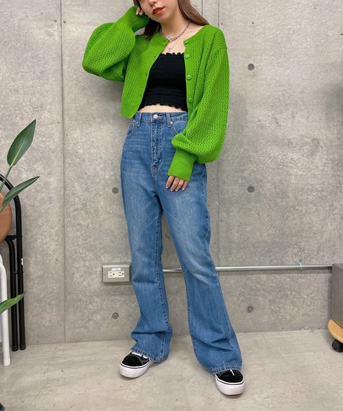 WEGO（ウィゴー）の「WEGO/メッシュ編みコンパクトカーディガン（カーディガン/ボレロ・レディース・オレンジ/ベージュ/グリーン/ブラック・FREE）」の17枚目の写真