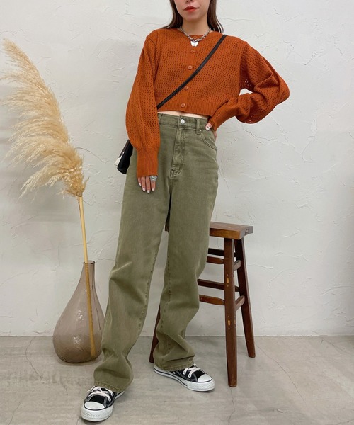 WEGO（ウィゴー）の「WEGO/メッシュ編みコンパクトカーディガン（カーディガン/ボレロ・レディース・オレンジ/ベージュ/グリーン/ブラック・FREE）」の20枚目の写真