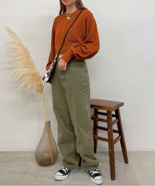 WEGO（ウィゴー）の「WEGO/メッシュ編みコンパクトカーディガン（カーディガン/ボレロ・レディース・オレンジ/ベージュ/グリーン/ブラック・FREE）」の21枚目の写真