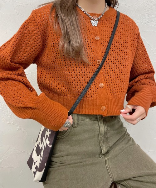 yoke オレンジ メッシュ編み カーディガン 楽天市場】yoke ヨーク MESHED KNIT CARDIGAN メッシュ ニット