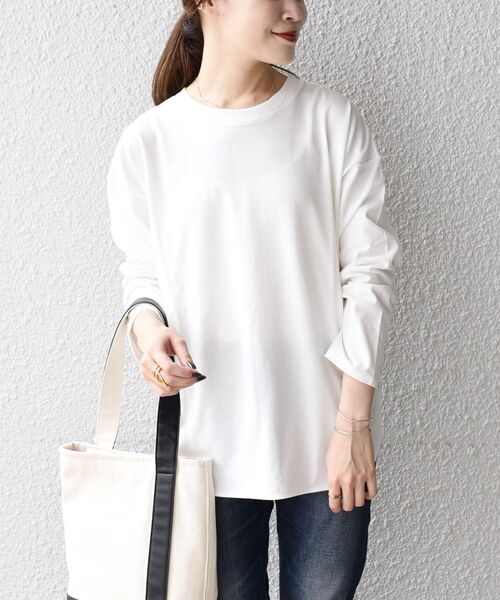 SHIPS Days（シップスデイズ）の「SHIPS Days:ジャージーリラックスロングスリーブTee（Tシャツ/カットソー・レディース・ブラック/ホワイト/グレー/イエロー・ONE SIZE）」の15枚目の写真