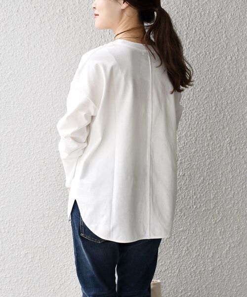 SHIPS Days（シップスデイズ）の「SHIPS Days:ジャージーリラックスロングスリーブTee（Tシャツ/カットソー・レディース・ブラック/ホワイト/グレー/イエロー・ONE SIZE）」の16枚目の写真