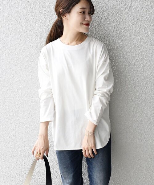 SHIPS Days（シップスデイズ）の「SHIPS Days:ジャージーリラックスロングスリーブTee（Tシャツ/カットソー・レディース・ブラック/ホワイト/グレー/イエロー・ONE SIZE）」の17枚目の写真