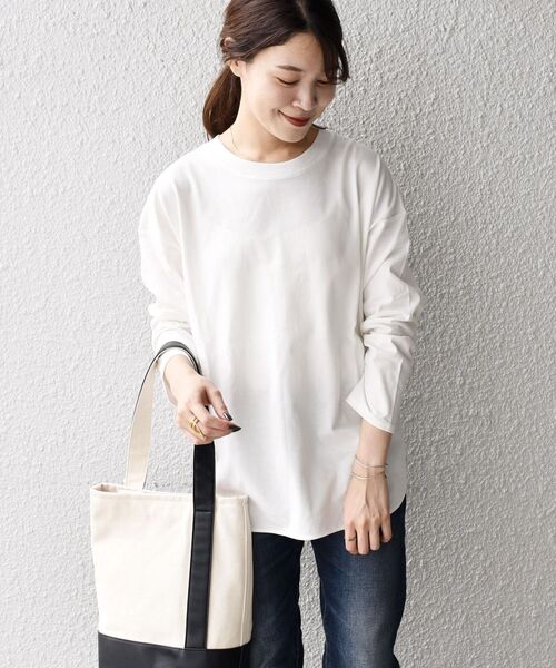 SHIPS Days（シップスデイズ）の「SHIPS Days:ジャージーリラックスロングスリーブTee（Tシャツ/カットソー・レディース・ブラック/ホワイト/グレー/イエロー・ONE SIZE）」の19枚目の写真