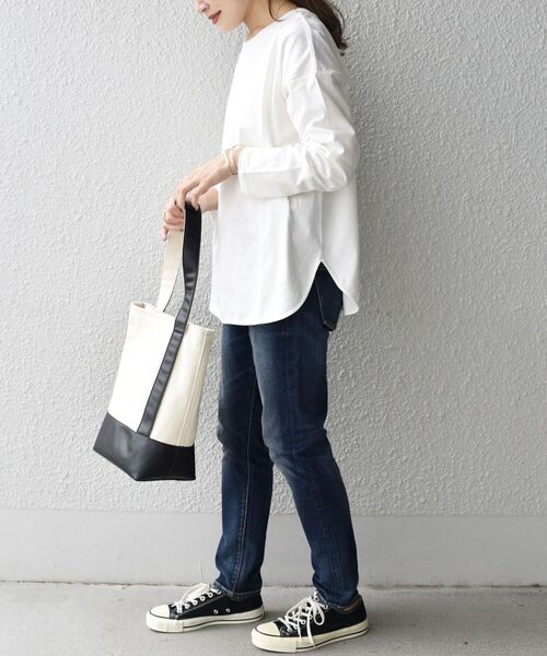 SHIPS Days（シップスデイズ）の「SHIPS Days:ジャージーリラックスロングスリーブTee（Tシャツ/カットソー・レディース・ブラック/ホワイト/グレー/イエロー・ONE SIZE）」の20枚目の写真