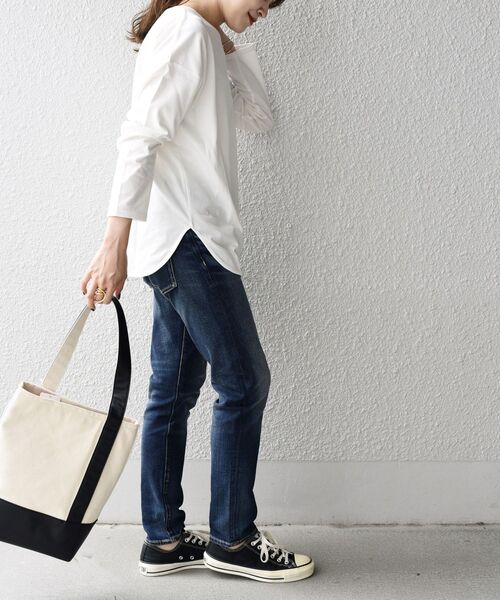 SHIPS Days（シップスデイズ）の「SHIPS Days:ジャージーリラックスロングスリーブTee（Tシャツ/カットソー・レディース・ブラック/ホワイト/グレー/イエロー・ONE SIZE）」の22枚目の写真