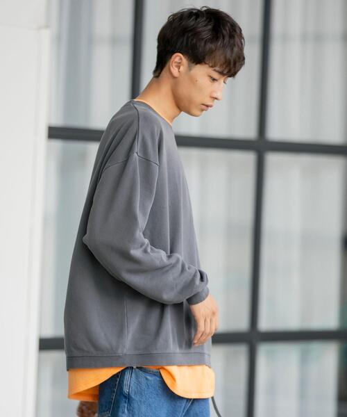 coen(コーエン)の「USAコットンピグメント裏毛クルーネックスウェット(スウェット・メンズ・パープル/ブラック/オレンジ・LARGE/MEDIUM/SMALL/X-LARGE)」の5枚目の写真