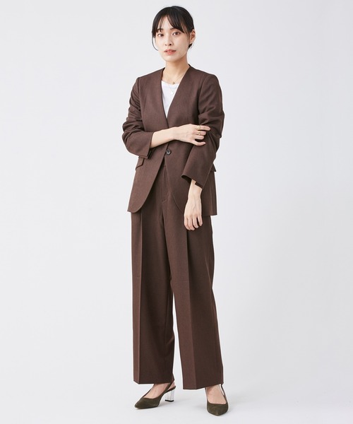 KASHIYAMA（カシヤマ）の「＜ウォッシャブル＞ウールライクポーリーツイルワイドパンツ（その他パンツ・レディース・ピンクベージュ/ブラウン/モカ/グレー/ライトブルー・マルチサイズ）」の3枚目の写真