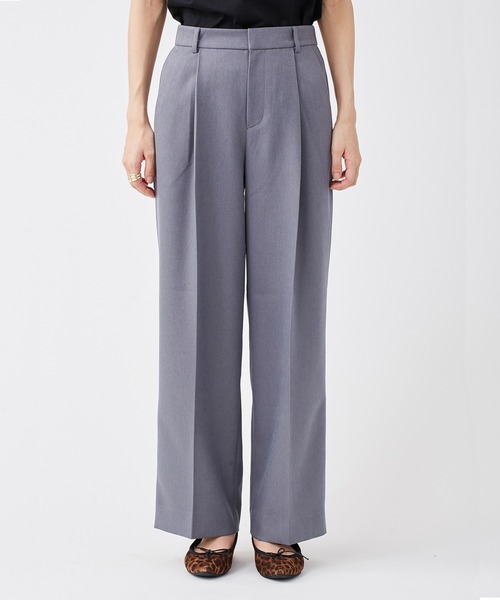 KASHIYAMA（カシヤマ）の「＜ウォッシャブル＞ウールライクポーリーツイルワイドパンツ（その他パンツ・レディース・ピンクベージュ/ブラウン/モカ/グレー/ライトブルー・マルチサイズ）」の2枚目の写真