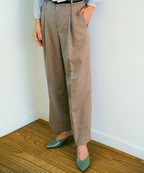 KASHIYAMA（カシヤマ）の「＜ウォッシャブル＞ウールライクポーリーツイルワイドパンツ（その他パンツ・レディース・ピンクベージュ/ブラウン/モカ/グレー/ライトブルー・マルチサイズ）」の4枚目の写真