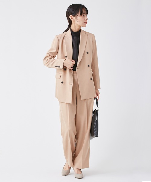 KASHIYAMA（カシヤマ）の「＜ウォッシャブル＞ウールライクポーリーツイルワイドパンツ（その他パンツ・レディース・ピンクベージュ/ブラウン/モカ/グレー/ライトブルー・マルチサイズ）」の9枚目の写真