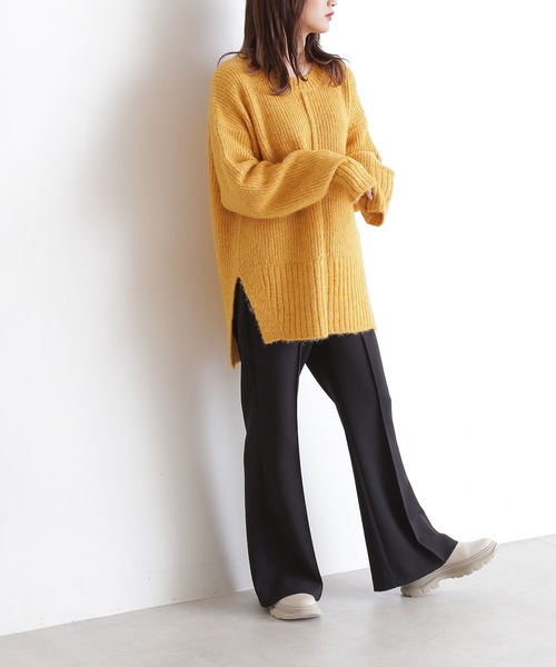 FREE'S MART（フリーズマート）の「◆エンビテール前後ヘムニット（ニット/セーター・レディース・ベージュ/イエロー/パープル・FREE）」の5枚目の写真