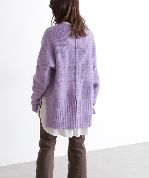 FREE'S MART（フリーズマート）の「◆エンビテール前後ヘムニット（ニット/セーター・レディース・ベージュ/イエロー/パープル・FREE）」の9枚目の写真