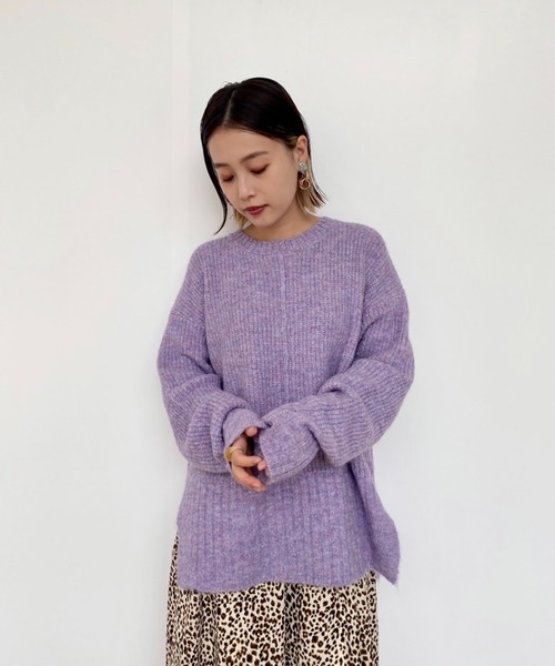 FREE'S MART（フリーズマート）の「◆エンビテール前後ヘムニット（ニット/セーター・レディース・ベージュ/イエロー/パープル・FREE）」の12枚目の写真